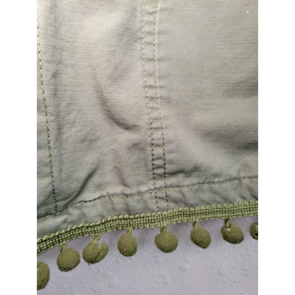 Talbots Womens Jacket Pom Pom Army Green Flap Pockets Gorpcore Lightweight Sz XL - Picture 3 of 14